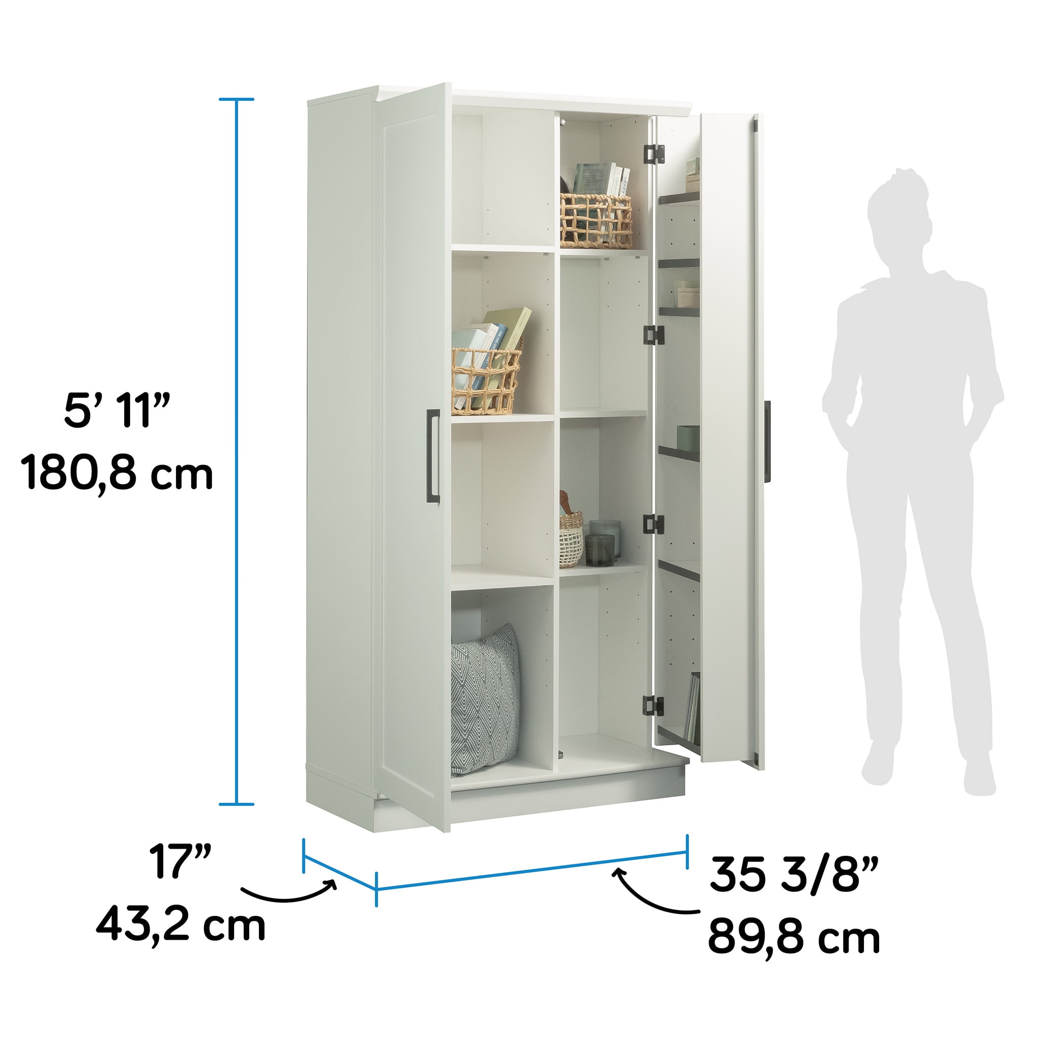 Sauder Homeplus 2-Door Engineered Wood Storage Cabinet in Soft White