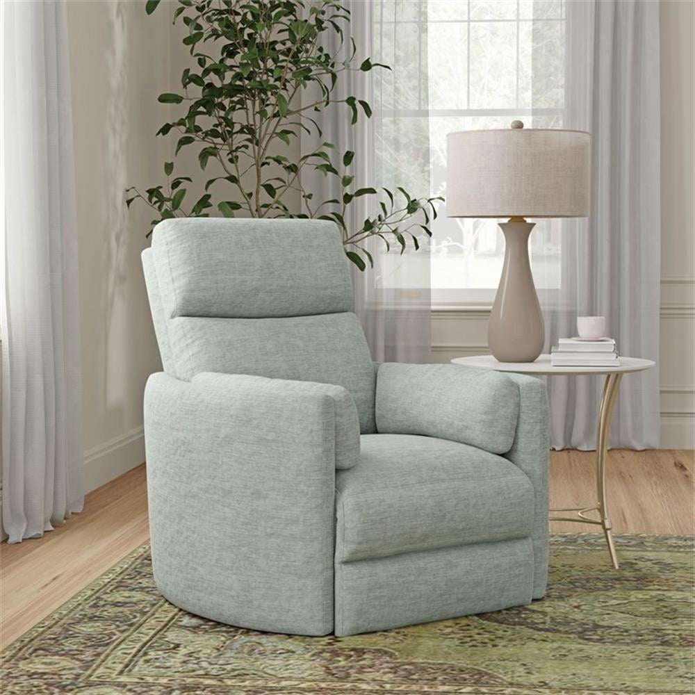 Maklaine Polyester Power Swivel Glider Recliner in Windstream Green