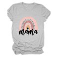 thumbnail image 2 of Anbech Rainbow MAMA Shirt for Womens Graphic Tshirts Short Sleeve Mother's Day Causal Summer Tops, 2 of 3