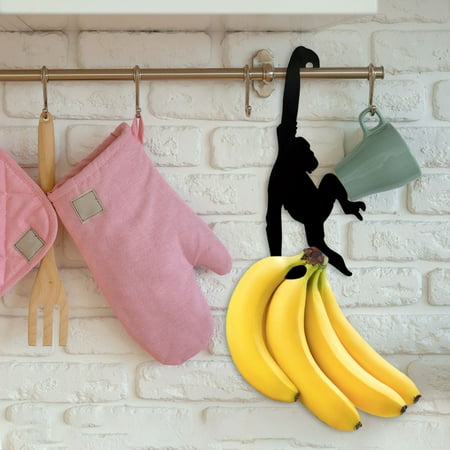 

Creative Banana Storage Rack Good Load-bearing Rustproof Corrosion Resistant Under-Cabinet Banana Hanger Monkey Wall Hook Kitchen Supplies