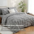 thumbnail image 2 of Sheet&Joy 7 Pieces Pinch-Pleated Comforter Set, Grey Queen Size, 2 of 8