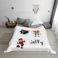 thumbnail image 3 of Lsque Sml Jeffy Print Flannel Throw Blanket, Ultra-soft Blanket for Bed, Couch, Car, Hypoallergenic Anti-pilling blanket-80"x60", 3 of 8