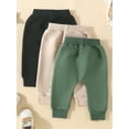thumbnail image 4 of Musuos Toddler Baby Boys Sweatpants Pack of 3 Solid Color Elastic Waist Bottom Pants 6 12 18 24M 3T Casual Trousers for Newborn Infant, 4 of 8