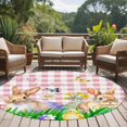 thumbnail image 4 of Round Rug 7Ft Washable Non-Slip, Easter Bunny Circle Area Rugs for Living Room Bedroom, Spring Easter Eggs Floral Pink Plaid Indoor Floor Mats Carpet Runner for Home Decor Aesthetic, 4 of 8