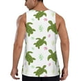 thumbnail image 3 of Fotbe Cute Turtle Pattern Men's Quick Dry Workout Tank Top Gym Muscle Tee Fitness Bodybuilding Sleeveless T Shirt Breathable Workout Shirt-Small, 3 of 9