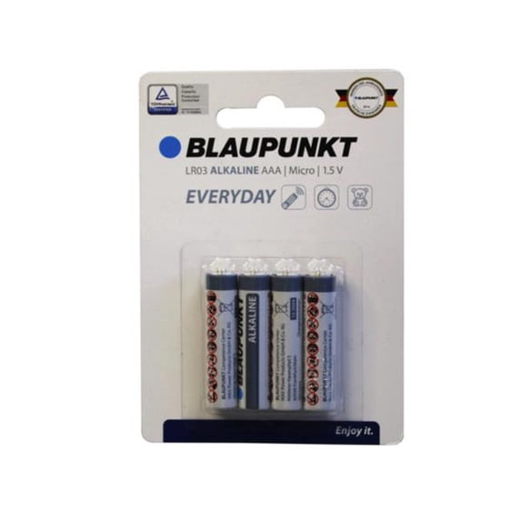 Kole Imports DA204-48 Blaupunkt Everyday Alkaline AAA Battery - 4 per Pack - Pack of 48