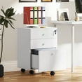 thumbnail image 2 of HOMCOM 3-Drawer Filing Cabinet with Lock, Mobile File Cabinet, White, 2 of 10