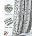 thumbnail image 3 of Green Grey Botanical Blackout Curtains for Bedroom Living Room Darkening Curtains 63 Inches Long Spring Floral Summer Farmhouse Window Curtain 2 Panels Set Window Treatment Grommet Drapes 52"x63", 3 of 9