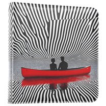 FORMRS 3 Ring Photo Album 4"x6" Self Adhesive Large Capacity PU Leather Cover, Red Boat