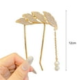 thumbnail image 6 of Walbest 1Pc U-shaped Tassel Faux Pearls Hair Fork Hairpin Women Elegant Bowknot Rhinestone Hair Stick Hair Accessory, 6 of 7