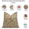 thumbnail image 5 of Fabdivine Block Print Throw Pillow Cover, 18x18 Inch Thick Linen Decorative Cushion Cover, Floral Print Boho Design Mustard Pillow Cover for Sofa and Couch, 5 of 5