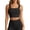 Black, variant on Womens Crop Tank Swim Bra Sports Bra Under Swim Shirt Swimwear Bikini Tops Bathing Suit Padded Tops Only Swimsuits (Black, XL)