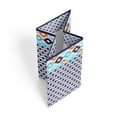 thumbnail image 2 of Bacati Collapsible Cotton Percale Fabric Laundry Hamper, Aztec Liam Aqua, 2 of 7