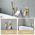 thumbnail image 5 of Wall Mount Bathtub Faucet with Handheld Shower, Brushed Gold Brass Tub Shower Faucet Set Single Handle Bathroom Waterfall Tub Filler with Rough-in Valve Trim Kit, 5 of 9