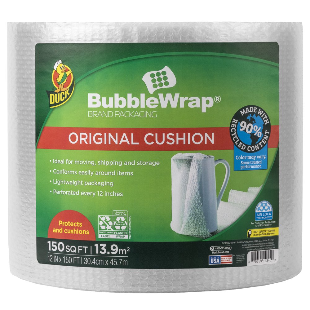 Duck Brand 12" X 150' Bubble Wrap Recycled