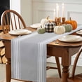 thumbnail image 3 of Farmhouse Gray Cotton Linen Table Runner, Washable Table Runners for Kitchen, Dining Room, Holiday, Home Party Table Decor, 13x120 Inches, 3 of 9