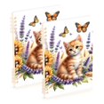 thumbnail image 2 of Spiral Notebooks Cute Ginger Cat and Lavender Flowers 60 Sheets 120 Pages A5 Journal Notepad 8.3x5.7 Inch Thick Adjustable College Ruled Paper, 2 of 8