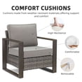 thumbnail image 2 of PARKWELL 2 Pack Gray Rattan Indoor-Outdoor Armchair w/Armrests,Padded Cushions Chairs for Patio, Deck, Garden, Yard - Gray, 2 of 9