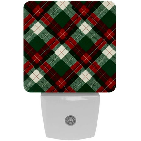 

Night Light Night Lights Plug into Wall Dusk to Dawn Sensor White Led Night Light 2 Pack Nightlight for Bedroom Bathroom Hallway Kitchen Christmas Lattice Plaid Grid Check