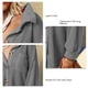 thumbnail image 5 of Camisa con botones de punto tipo gofre, manga larga, diseño de bolsillo, dobladillo Irregular con arco, blusa holgada de gran tamaño para primavera y otoño, gris L, 5 of 6