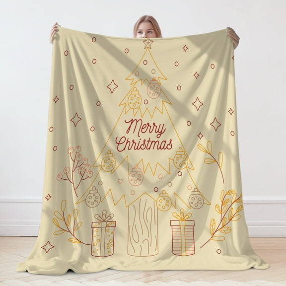 Christmas Theme Flannel Blanket, Christmas Blanket, Machine Washable Soft Warm Blanket, Office Living Room Sofa Air Conditioning Blanket, Christmas Gift