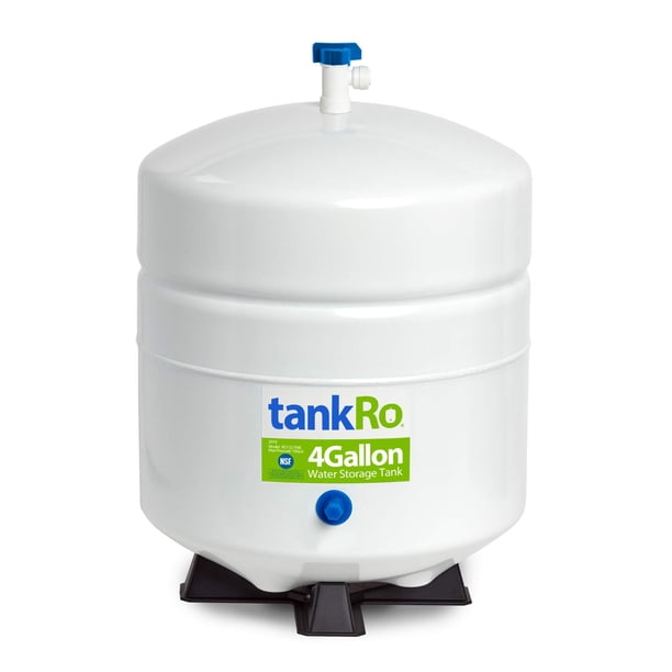 tankRo RO132-TNK Sistema de filtración de agua RO Tanque de expansión Capacidad de 4 galones – Certificado NSF – Tanque de presión de almacenamiento de agua de ósmosis inversa compacto Válvula de bola