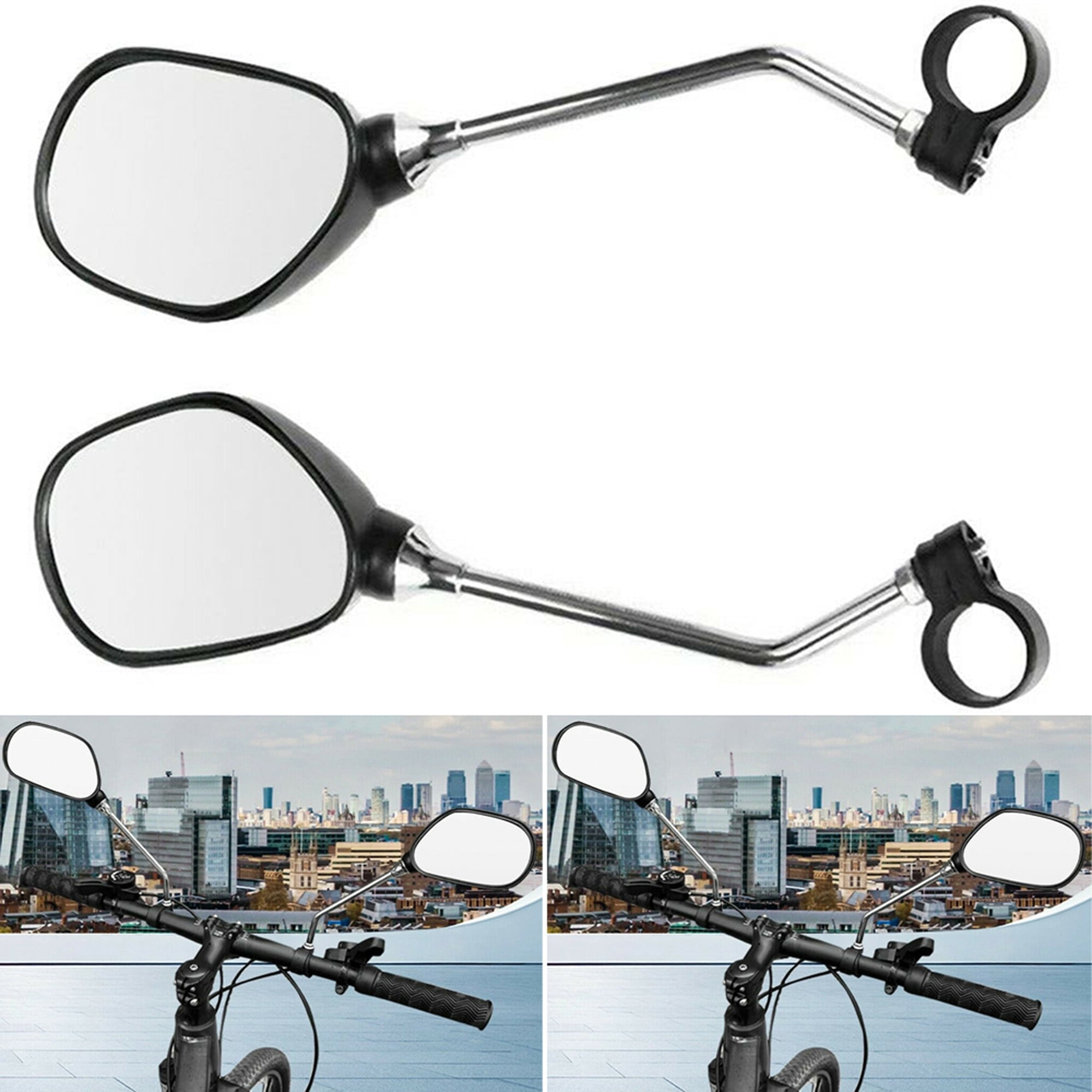 Fornateu 2Pcs Adjustable Flexible Handlebar Mirror Rearview Bike Cycling 