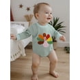 thumbnail image 5 of BemeyourBBs Baby Boy Romper Long Sleeve Turkey Embroidery Plaid Trim Bodysuit, 5 of 9