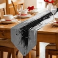 thumbnail image 2 of Black Cement Gray Table Runner Linen Burlap Table Runner 90 Inches Long Modern Abstract Art Black Dresser Scarves for Kitchen Island Coffee Dining Room Party Wedding Banquet Holiday Decor 13"x90", 2 of 8