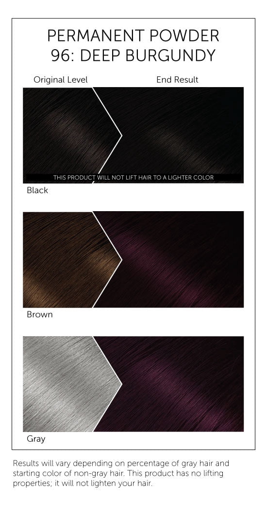[ 6 PACK ] BIGEN - Permanent Powder Hair Color [ DEEP BURGUNDY #96 ] 0.21 Oz. * BEAUTY TALK LA *