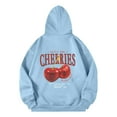 thumbnail image 6 of KDFJPTH Sweatshirts for Women Loose Fit Cherry Hoodie Top, 6 of 6
