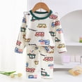 thumbnail image 2 of HCNTES Toddler Boy Underwear Pajamas Clothes Set Baby Boy Long Sleeve Shirt and Pant Sets All-Weather Loungewear Outfits Set for Kids(A01-Green,7-8 Years), 2 of 5