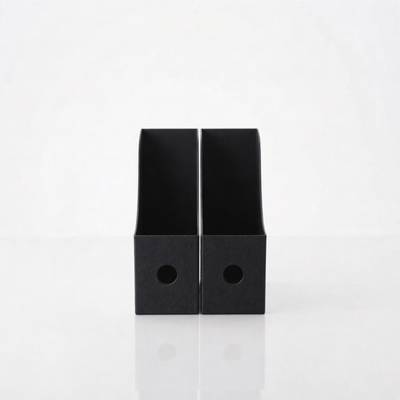 Stcellnmex 2 Pcs Plastic Magazine Holder Foldable Vertical File Organizer for Office Home Black
