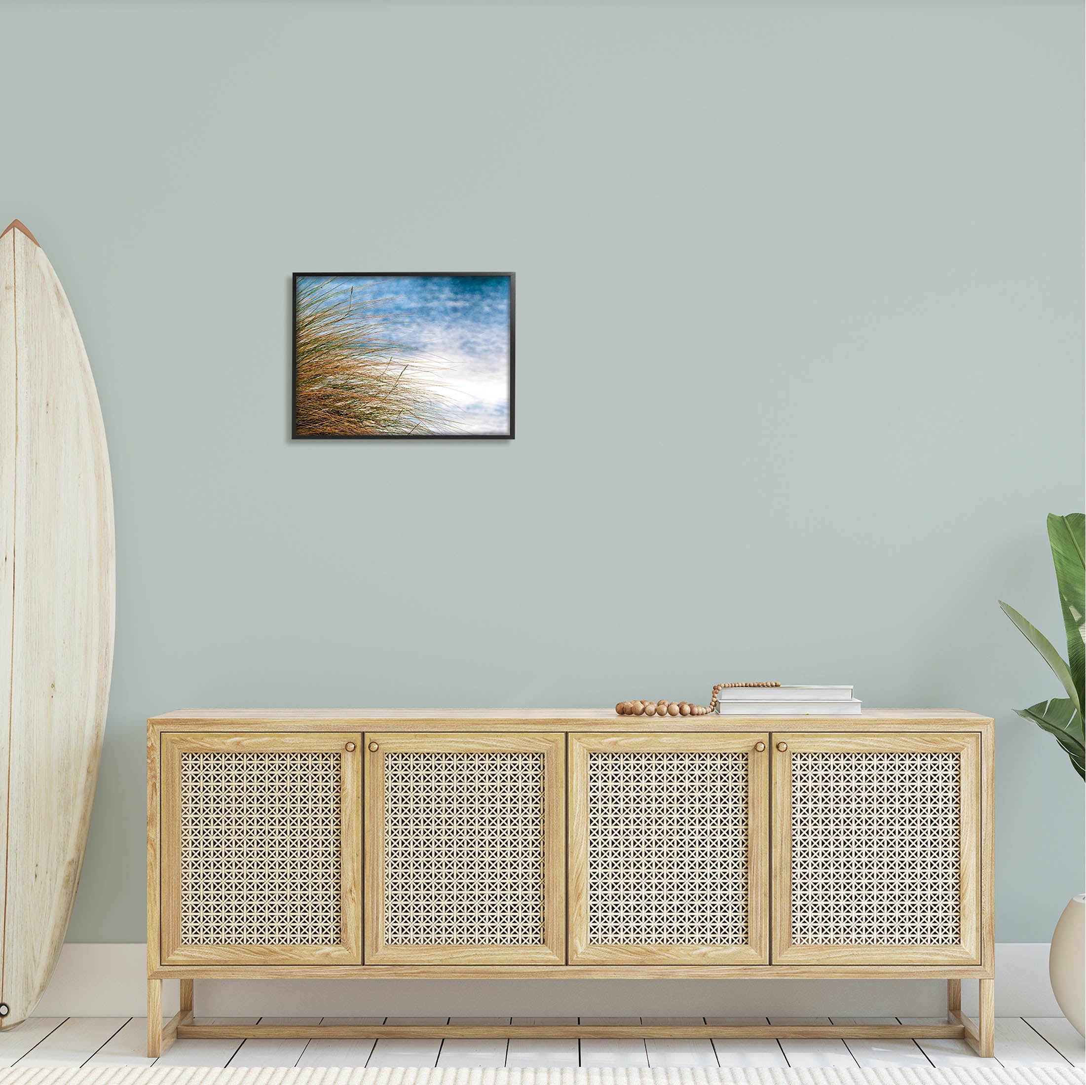 Stupell Industries Summer Beach Reed Grass Photography Photograph Black Framed Art Print Wall Art, Design by Mary Lou Photography