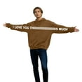 thumbnail image 4 of BLTIBY I Love You This Much Valentine's Sweatshirts Hoodies for Women Men Long Sleeve Drawstring Cute Pullover Tops Fashion Holiday Outfit with Pockets Brown M, 4 of 8