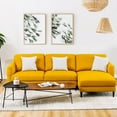 thumbnail image 5 of YYAo Loveseat Sofa Couches, Comfy Couch Soft Love Seats Sofa,L-Shaped Fabric Sectional Sofa with Chaise Lounge and Solid Wood Legs-Yellow, 5 of 10