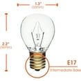 thumbnail image 3 of YWC-25W Incandescent Lava Lamp Replacement Light Bulb, S11, E17 Intermediate Base, 170 Lumens, Dimmable, 130V, (2 Pack), 3 of 4