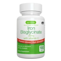 Igennus High Absorption Chelated Iron Bisglycinate 20mg, Vitamin C, 6 Month Supply, Gentle Formula, Clean Label & Targeted Release Ferrous Bisglycinate for Women and Men, One Daily, Vegan, 180 Tablet