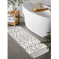 thumbnail image 5 of Bathroom Runner Rug 18x47 inch Long Boho Bath Mat Non-Slip Moroccan Farmhouse Gray Bath Rug Soft Velvet Machine Washable Bathroom Mats for Tub Sink Shower, 5 of 6