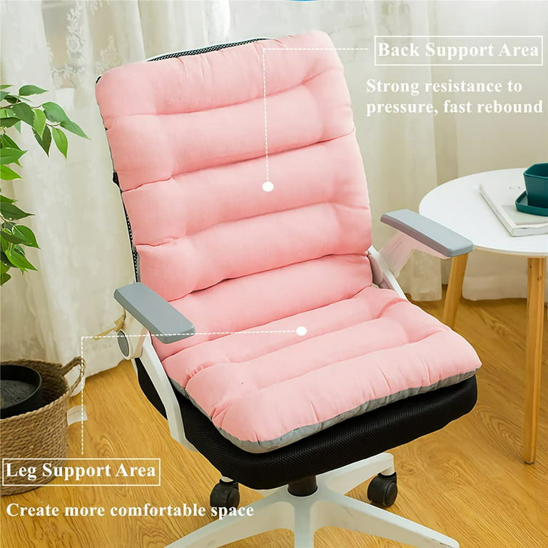 Danceemangoo Non-Slip Rocking Chair Cushions Backrest Seat Cushion for Office Chair Desk Seat Cotton Linen Fabric Relax Lazy Buttocks (Pink (Cotton