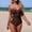 Coffee, variant on HUAXUN Women's One Piece Swimsuit Cutout High Waisted Bathing Suit Tankini Swimsuits Full Coverage Swimwear Tummy Control Swimsuits for Women