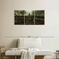 thumbnail image 2 of Elephant Stock The Parsonage Garden At Nuenen Wall Art - Horizontal Multi Panel Canvas - Living Room Wall Decor - Nature Multi Panel - Gray And Green Decor By Vincent Van Gogh - 38" x 18", 2 of 8