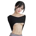 thumbnail image 3 of Vedolay Women's 2023 Sweaters Womens Crop Tops Casual Long Sleeve Knit Cropped Sweatshirts Pullover Sweater,Black One Size, 3 of 5