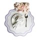thumbnail image 1 of Mantel individual redondo festoneado, impermeable, de piel sintética, elegante, con aislamiento térmico, para mesa de interior o exterior, bodas y picnics., 1 of 8
