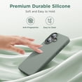 thumbnail image 3 of Designed for iPhone 16 Plus Case, Silicone Ultra Slim Shockproof Protective Phone Case with [Soft Anti-Scratch Microfiber Lining], 6.7 inch, Calke Green, 3 of 10