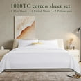 thumbnail image 3 of LBRO2M 1000 Thread Count Queen Sheet Set, 100% Egyptian Cotton Sheets, 4 Piece Hotel Sheets with 16" Deep Pocket, White, 3 of 8