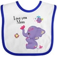 thumbnail image 3 of Inktastic Yara Happy Mothers Day Purple Elephant and Bee Gorgeous Girls Baby Bib, 3 of 4