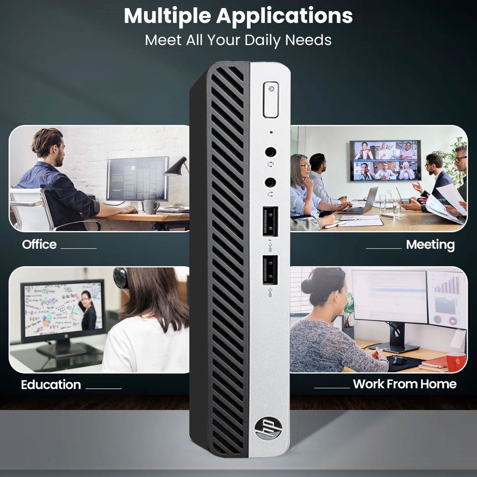 Restored HP Prodesk 400 G4 Desktop Mini PC Intel Quad-Core i5-8500T, 16GB Ram, 512GB NVMe SSD, Built-in WiFi, Wireless Keyboard & Mouse, Windows 11 Pro (Refurbished)