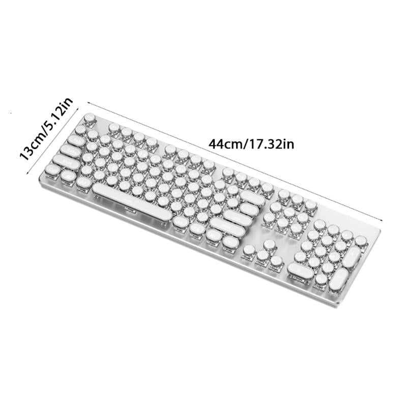 White Backlit Mechanical Gaming Keyboard with Tactile Switches 104Keys