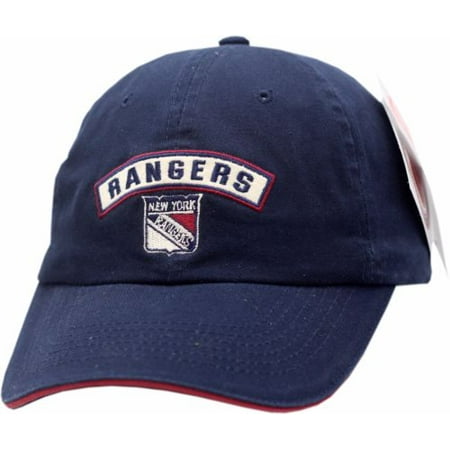 Arch Logo Hat - New York Rangers Hat Buckle Back Mickey Slouch Arched Logo 12459